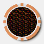 Glückliche Halloween-Jack-O-Lantern-Glühfacen Pokerchips (Vorderseite)