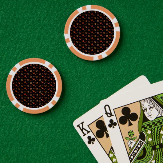 Glückliche Halloween-Jack-O-Lantern-Glühfacen Pokerchips (Pokertisch (doppelt))