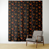 Glückliche Halloween-Jack-O-Lantern-Glühfacen Wandteppich (Beispiel)