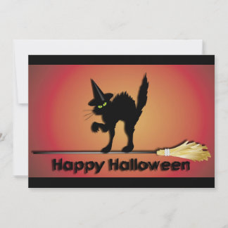 Glückliche Halloween-Katze-Einladung Einladung