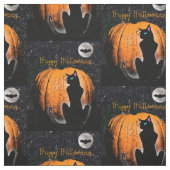 Glückliche Halloween-Katze Stoff (Muster)
