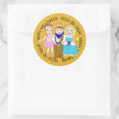 Glückliche Halloween-Kinder in Kostümen Runder Aufkleber (Tasche)