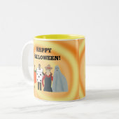Glückliche Halloween-Kinder in Kostümen, Tasse (Vorderseite Links)