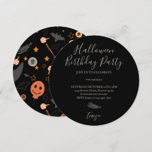 Glückliche Halloween-Kostüm Geburtstagsparty Einla Einladung