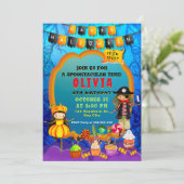 Glückliche Halloween-Kostümkinder Party-Feier Einladung (Stehend Vorderseite)