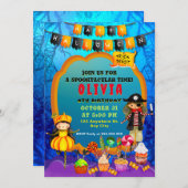 Glückliche Halloween-Kostümkinder Party-Feier Einladung (Vorne/Hinten)