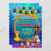 Glückliche Halloween-Kostümkinder Party-Feier Einladung (Vorne/Hinten)