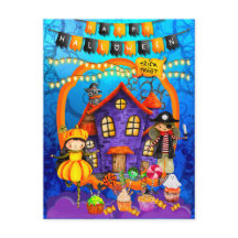 Glückliche Halloween-Kostümkinder Party-Feier