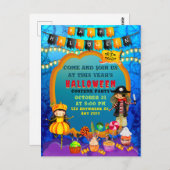 Glückliche Halloween-Kostümkinder Party-Feier Postkarte (Vorne/Hinten)