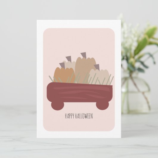 Glückliche Halloween-Kürbis in Wagon (Stehend Vorderseite)