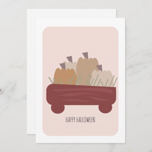 Glückliche Halloween-Kürbis in Wagon (Vorne/Hinten)