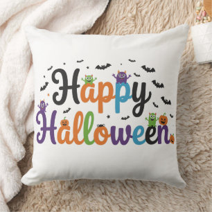 Glückliche Halloween-Monster Kissen