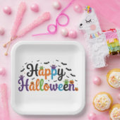 Glückliche Halloween-Monster Pappteller (Party)