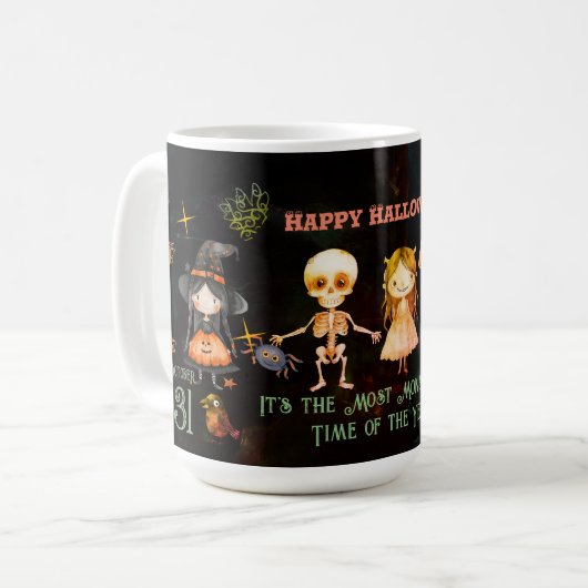 Glückliche Halloween-Monster-Tasse Kaffeetasse (Vorderseite Links)