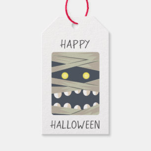 Glückliche Halloween-Mummy-Face-Tags Geschenkanhänger
