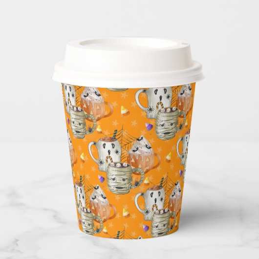 Glückliche Halloween-Mummy-Tasse Pappbecher (Vorderseite)