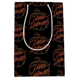 Glückliche Halloween-Neon-Geschenktasche Mittlere Geschenktüte