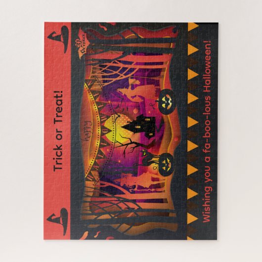 Glückliche Halloween-Party "Leckerei oder Trick" M Puzzle (Vertikal)
