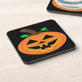 Glückliche Halloween Pumpkin-Untersetzer lächeln Getränkeuntersetzer (Linke Seite)