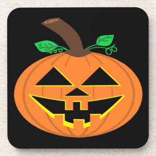 Glückliche Halloween Pumpkin-Untersetzer lächeln Getränkeuntersetzer