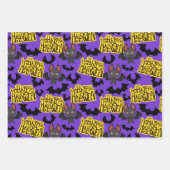 Glückliche Halloween-Schrift Lila Geschenkpapier Set (Vorderseite 3)