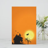 Glückliche Halloween-Silhouette-Landschaft Briefpapier (Stehend Vorderseite)