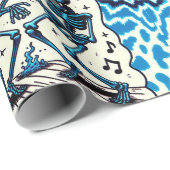 Glückliche Halloween-Skelette: Tanz Party Krawatte Geschenkpapier (Rolleneckpunkt)