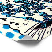 Glückliche Halloween-Skelette: Tanz Party Krawatte Poster (Ecke)