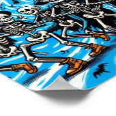 Glückliche Halloween-Skelette: Tanzende Crew Poster (Ecke)