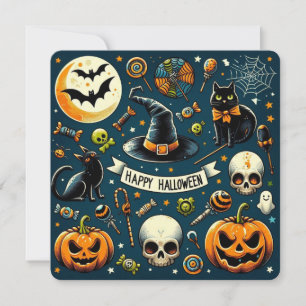 Glückliche Halloween-Spaß & Spooky Einladungs-Kart Einladung