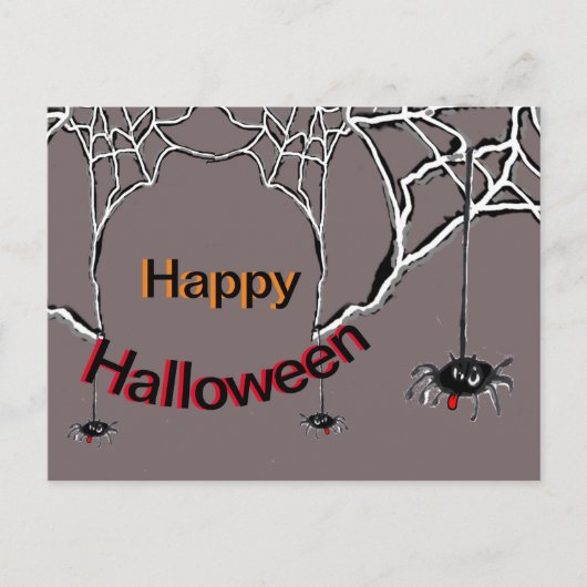 Glückliche Halloween Spiders Cartoon Cust. Postkar Postkarte (Vorderseite)
