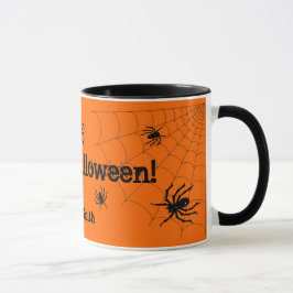 Glückliche Halloween-Spinnen-personalisierte Tasse