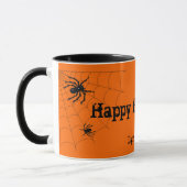 Glückliche Halloween-Spinnen-personalisierte Tasse (Links)