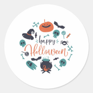Glückliche Halloween-T - Shirt Männer Frauen Runder Aufkleber