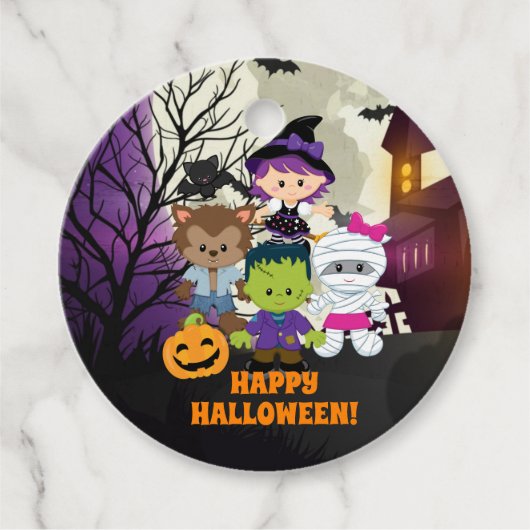 Glückliche Halloween-Tags für Kinder Geschenkanhänger (Vorderseite)