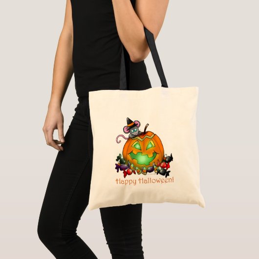 Glückliche Halloween-Tasche Tragetasche (Vorderseite (Produkt))