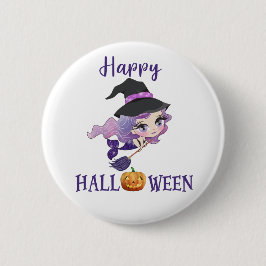 Glückliche Halloween-Taste Girl Spooky Meerjungfra Button