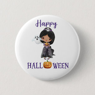Glückliche Halloween-Taste Girl Spooky Prinzessin- Button