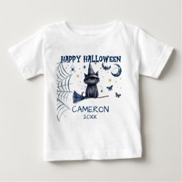 Glückliche Halloween-Wasserfarbenkatze - Baby-T - Baby T-shirt