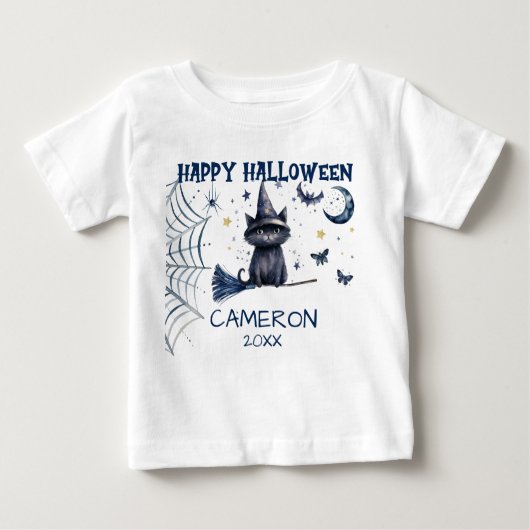 Glückliche Halloween-Wasserfarbenkatze - Baby-T -  Baby T-shirt (Vorderseite)
