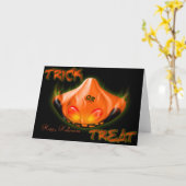 Glückliche Halloweentrick-oder -Leckerei-Karte Karte (Gelbe Blume)