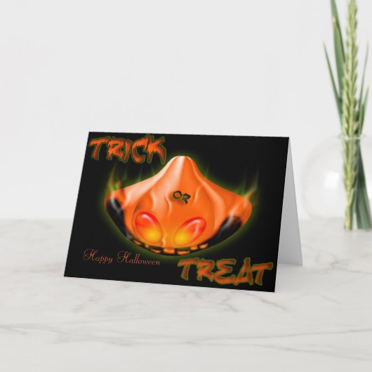 Glückliche Halloweentrick-oder -Leckerei-Karte Karte (Vorderseite)