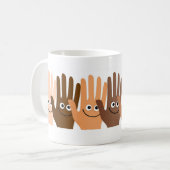 Glückliche Hände Kaffeetasse (Vorderseite Links)