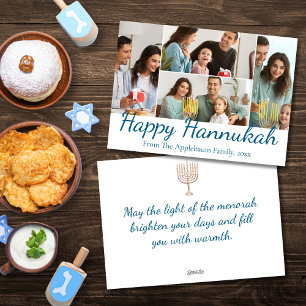 glückliche hannukah, 4 Fotos Collage stilvoll Feiertagskarte
