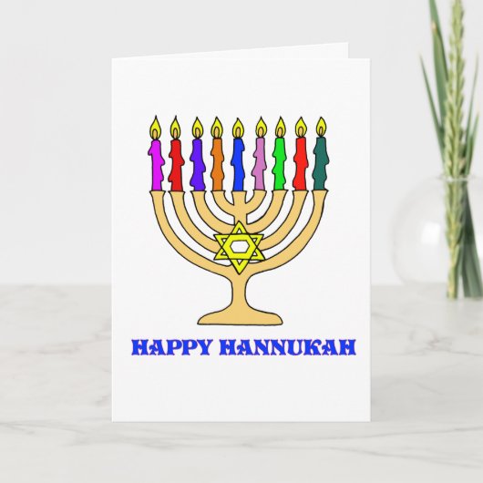Glückliche Hannukah Menorah Karte (Vorderseite)