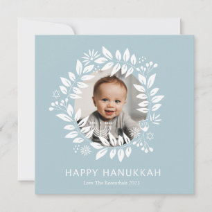 glückliche hanukkah floral feiertagskarte