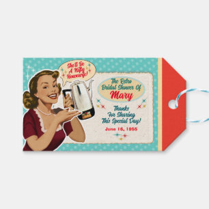 Glückliche Hausfrau Brautparty Rezeptkarte Geschenkanhänger