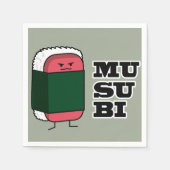 Glückliche hawaiische Musubi Spam-Sushi Nori Serviette (Vorderseite)