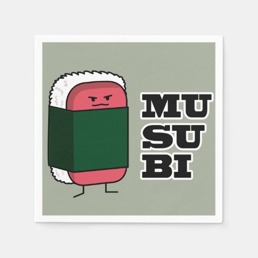 Glückliche hawaiische Musubi Spam-Sushi Nori Serviette (Vorderseite)