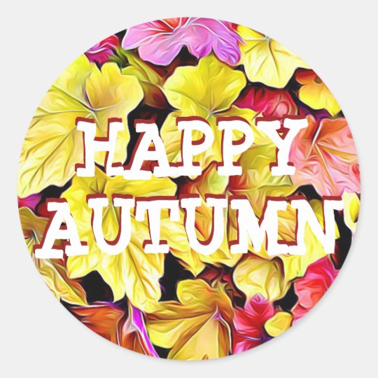Glückliche Herbst-Herbstlaub-Aufkleber Runder Aufkleber